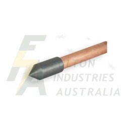 Pointed driving point to suit 13mm copper bonded earth rods